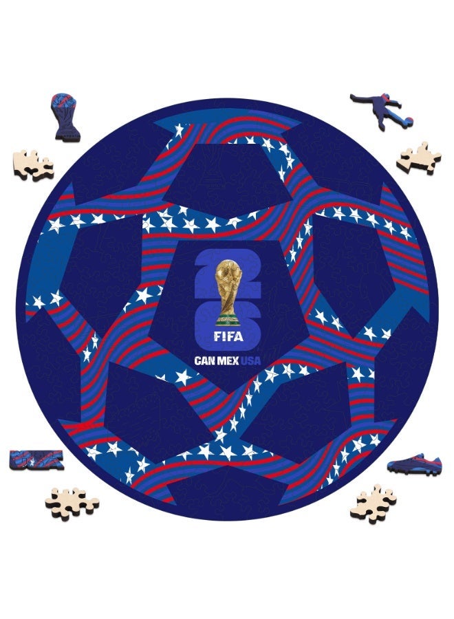 FIFA World Cup Official FIFA World Cup 2026 Wooden Puzzle – USA Football | Licensed Wooden Puzzle for Adults - Image 1